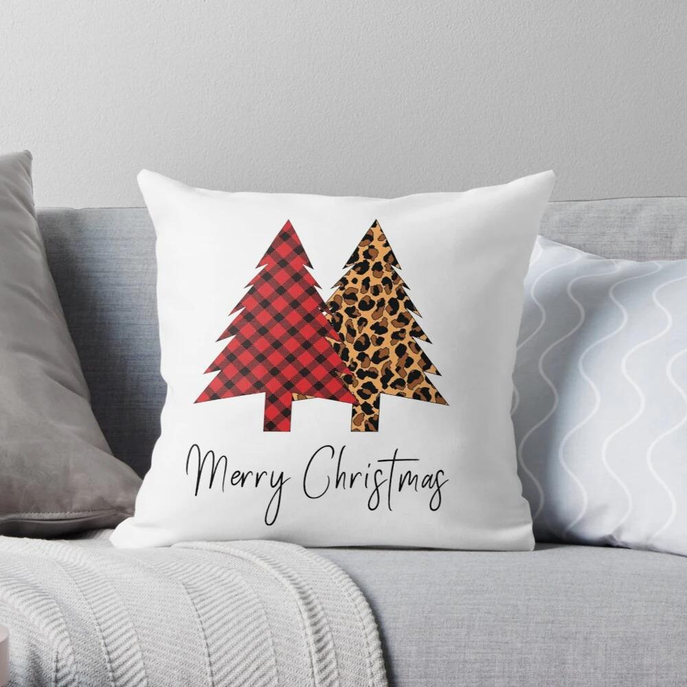 Merry Christmas Decoration Home Pillowcase Cushion Cover Autumn 45X45Cm Red 40X Living Room Sofa Bed Pillowcase
