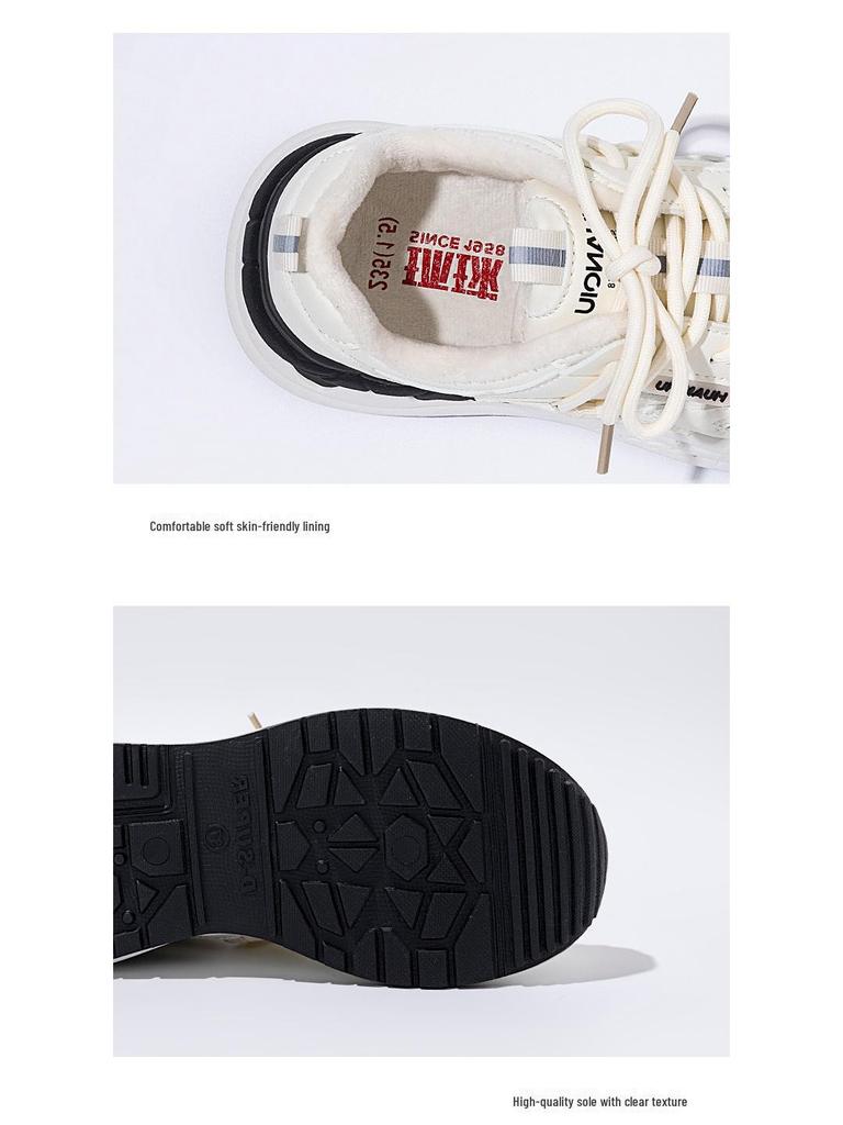 Global ZHQ-XA032-2 Damen Winter Dicksohlige Samt Dad Schuhe - Lässige Warme Baumwolle Sport Sneakers