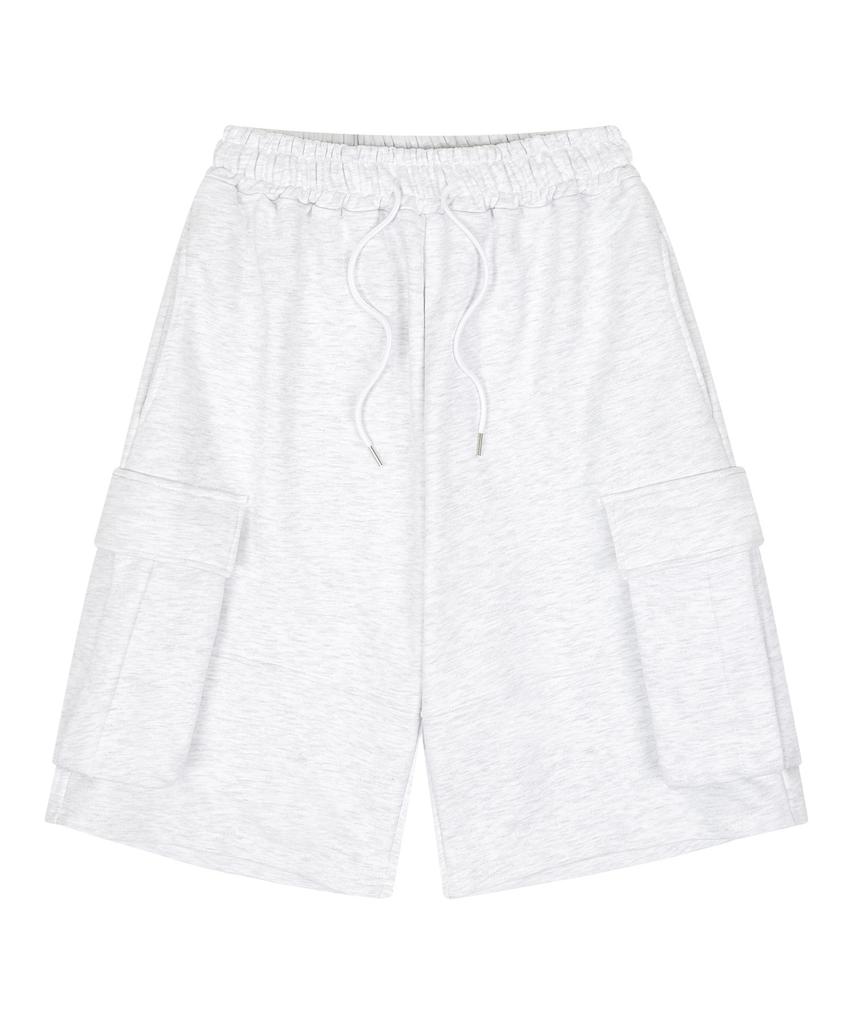 MOO Bermuda Cargo Sweatpants - Melange Grey
