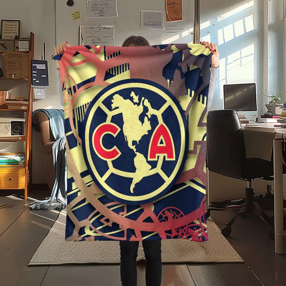 1PC Club America Patterned Flannel Blanket Suitable For All Seasons for Home Decor Warmth and Comfort Gifts Holiday Present