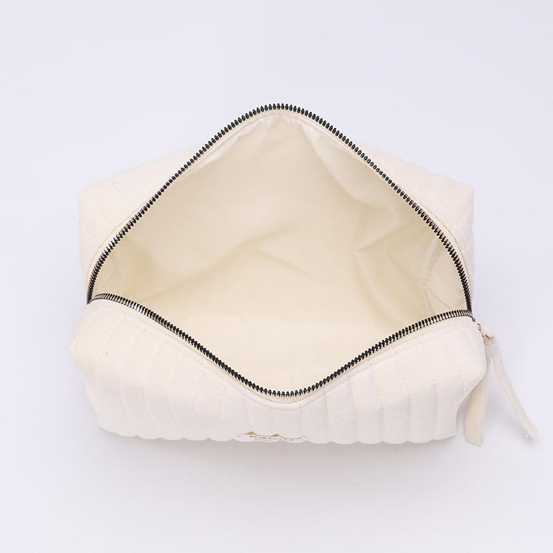 Large Capacity Velvet Cosmetic Bag Toiletry Bag Convenient Travel Toiletry Bag