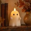 Stacked Pumpkin Lantern Halloween Flameless Fake Candle, Battery Operated Pumpkin/Ghost Candle Light, Fireplace Light LED Flickering Pillar for Dinner