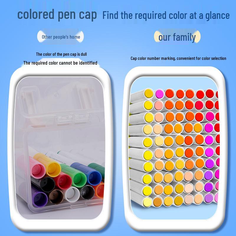 36-Color Waterproof & Washable Acrylic Marker Pens for Elementary Students: Opaque, Stackable, and Ideal for Children's Art Projects