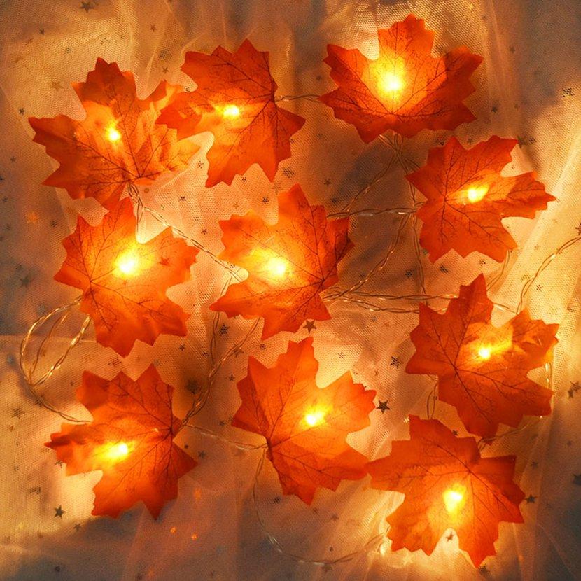 GGXX 2 Meters Artificial Maple Leaves Garland Led Fairy Lights For Christmas