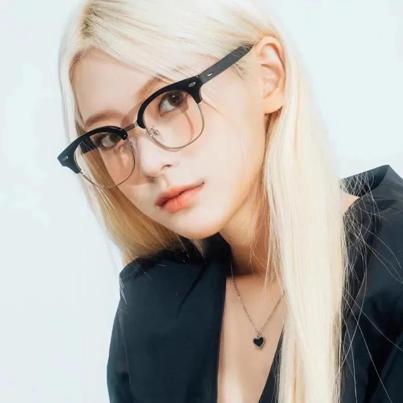 Men Retro Anti-Blue Light Glasses Classic Vintage Half Frames Anti Blue Light Blocking Computer Eyeglasses For Women Accessory