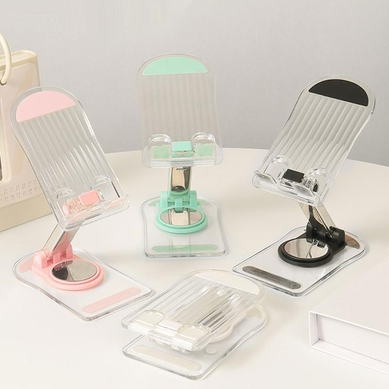 360 Degree Rotating Cellphone Holder Universal for Phone Tablet Table Support Stand Clear Acrylic Folding Holder Stand