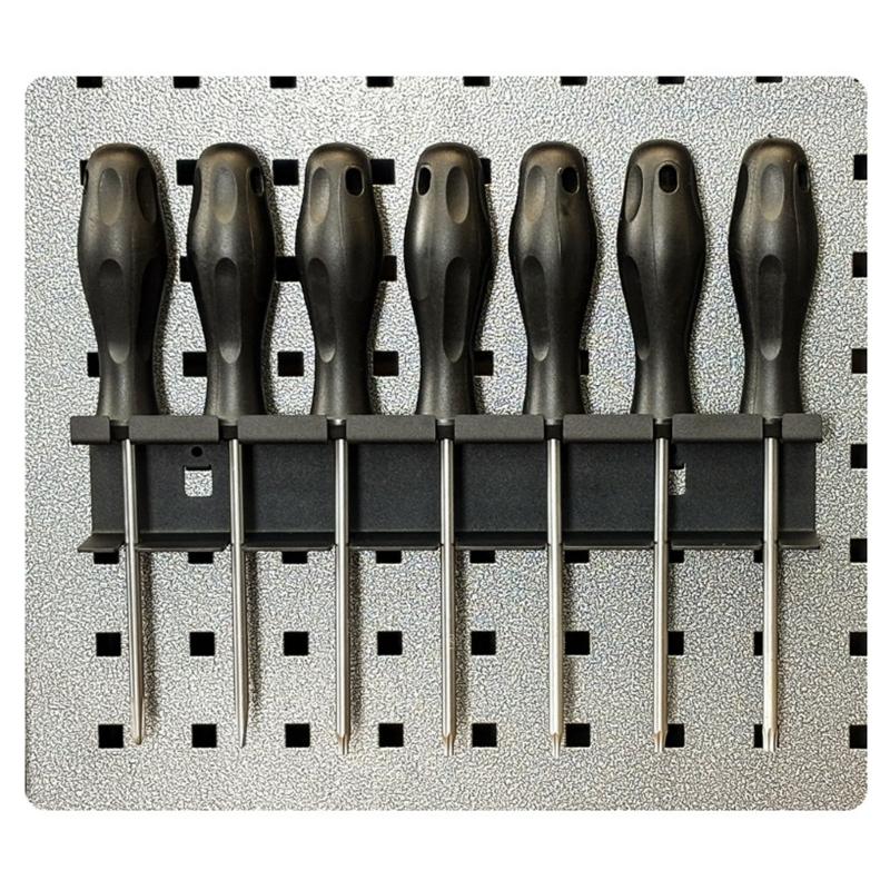 Hand Tool Holder Rail Rack Screwdriver Holder Storage Shelving Pegboard Hook Cycling Accessory Quick Installation