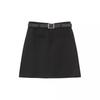Women's High-Waist Gray Mini Skirt - Spring/Summer A-Line, Anti-Exposure Versatile Skirt for a Chic Look