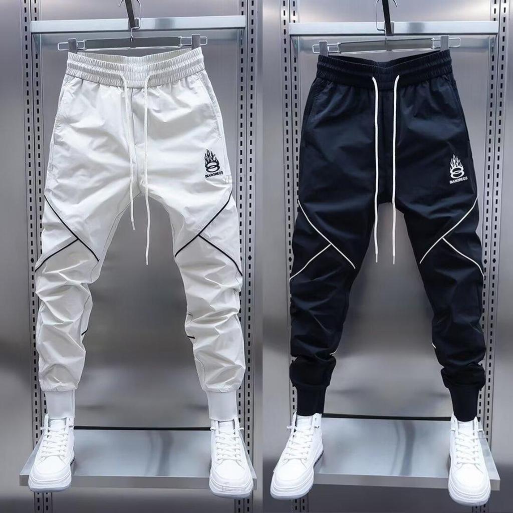 Pantalons Cargo Homme Printemps Blanc Hip Hop Décontracté Pantalons Homme Été Coupe Régulière Harajuku Pantalons Longs Street