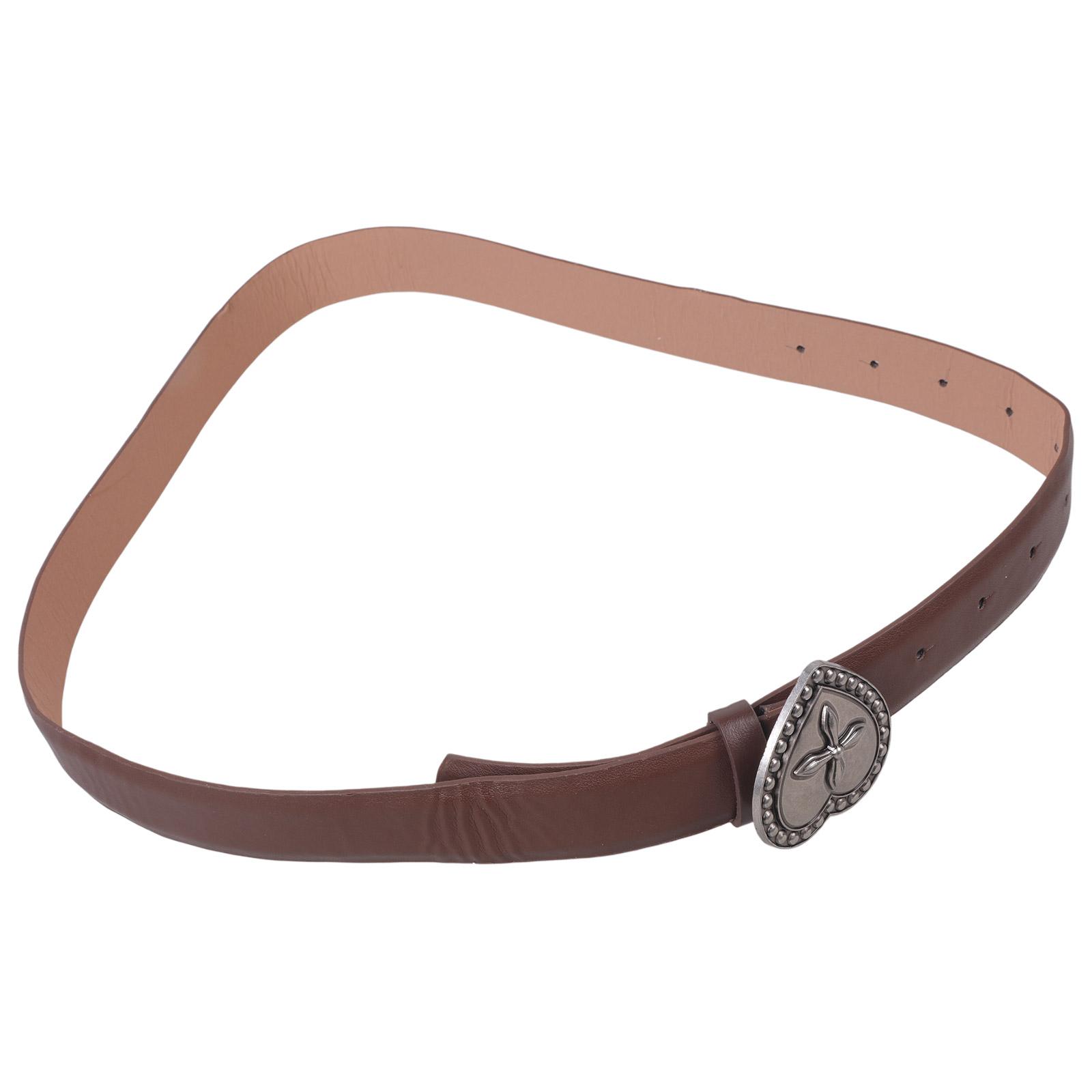 

Рельефная ПУ пряжка Поясной ремень Регулируемый Западный дизайн Кнопочный поясной ремень Для женщин Джинсы Брюки Платье Повседневный наряд кофейный