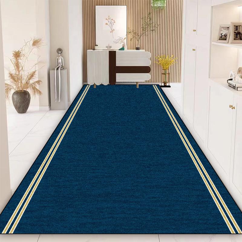 Luxury Gold Long Corridor Carpet European Style Hall Runner Carpets Stairway Rug Non-slip Washable Aisle Floor Mat Customizable