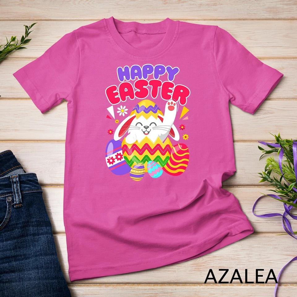 Happy Easter Bunny Easter Eggs T-Shirt Unisex T-shirt 2 4XL