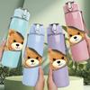 1PC Peeking Soft Teddy Bear 750ml Color Plastic Sports Water Bottle Leakproof Flip Straw Lid Suitable for Sports Office Home Use