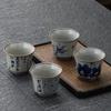 Vintage Clay Retro Ceramic Kung Fu Set Tasting Large Master Blue and White Porcelain Single Cup Bowl Tea