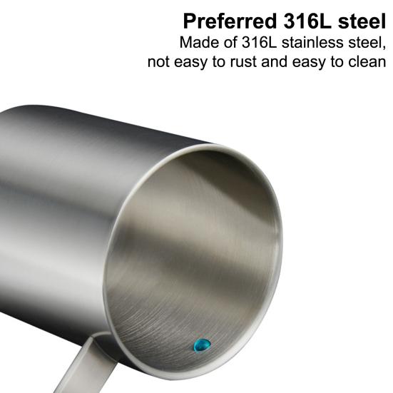 Sklenička na vodu s dvojitou stěnou, izolovaná z nerezové oceli Potřeby pro domácnost s pohodlným uchopením sklenice na mléčné nápoje