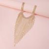 Korean Style Full Rhinestone Necklace Geometric Clavicle Chain Long Tassel Necklace  Birthday Gift