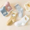 Baby Plush Socks Cartoon Solid Color Newborn Girls Boys Mid Tube Socks Warm Non-slip Floor Sleeping Sock Autumn Winter