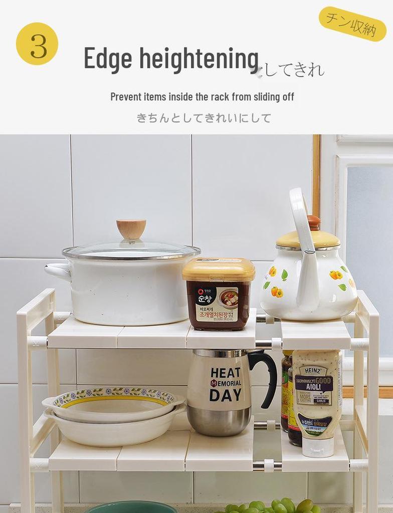 Retractable Stainless Steel Under-Sink Organizer with Pull-Out Drawer