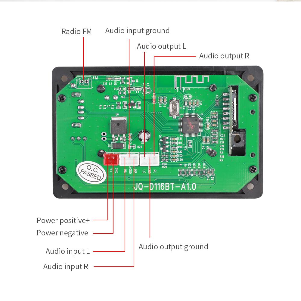 Wireless Bluetooth 5.0 Decoder Board With LCD Screen Call Recording