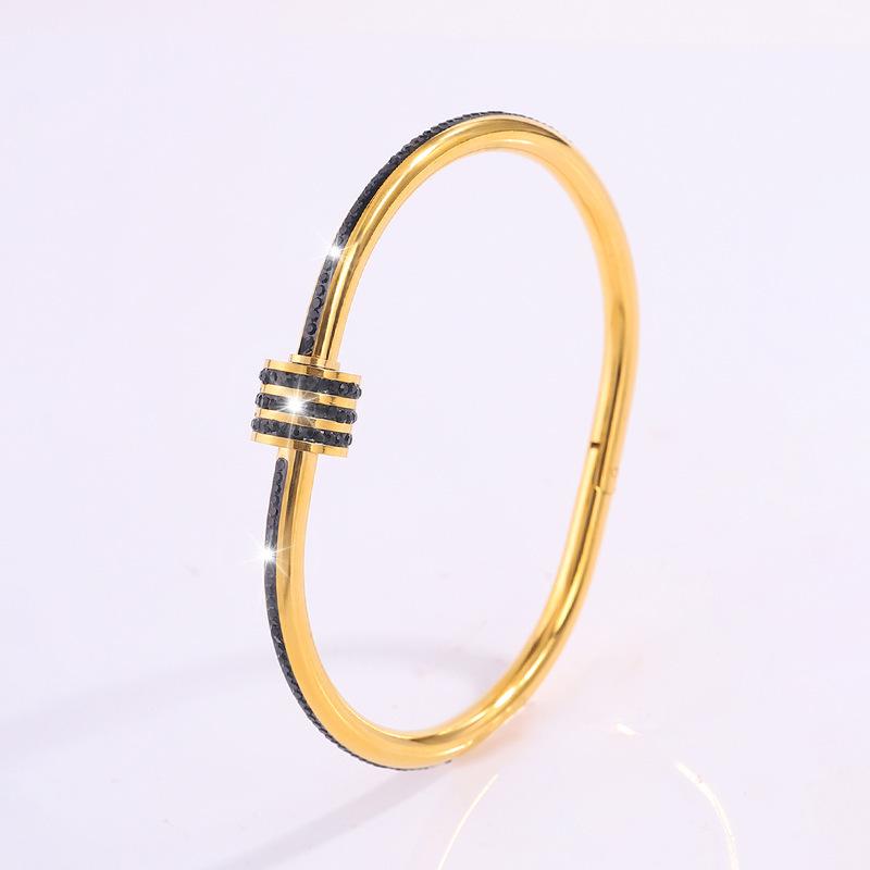 Starry Sky Silver Titanium Steel Bracelet for Women - High-End, Versatile, Full Diamond, Non-Fading Fashion Accessory
