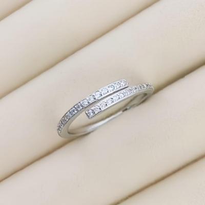 Inlaid Diamond Open Zircon Ring - Versatile Women's European and American Style