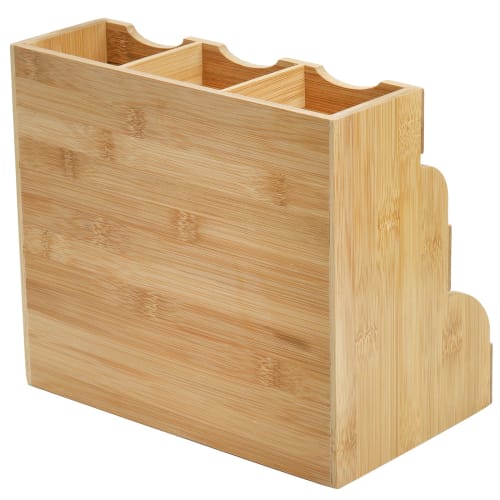 Lyellfe Tea Bag Organizer, Vertical Bamboo Tea Bag Holder, Tea Bag Tray Caddy, Holds 180 Tea Bags, 3 Tiers, Rustic Coffee Condiment Holder, Storage Ca