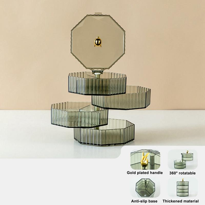 Four-tier Rotatable Jewelry Organizer Jewelry Box Acrylic Earring/Bracelet/Necklace Box