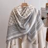 Women'S Luxury  Winter Cashmere Scarf - Tasseled Damask Printed Pashmina Shawl, Warm Wrap & Foulard Poncho