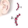 Stainless Steel Anti-Czech Diamond Ear Bone Stud Earrings