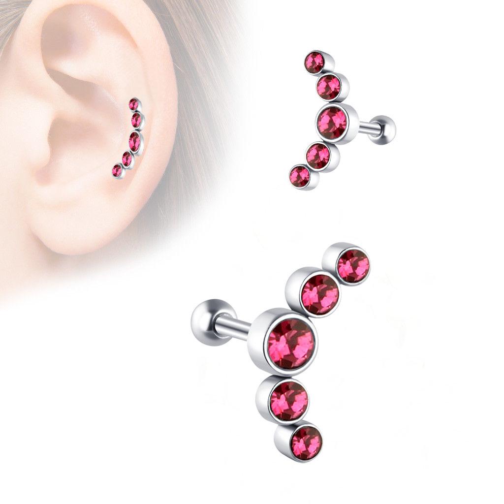 Stainless Steel Anti-Czech Diamond Ear Bone Stud Earrings