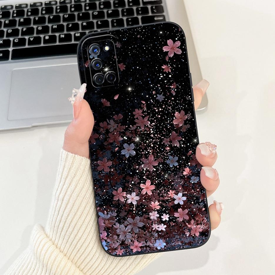 For Oppo A52 A72 A92 Case Stylish Flowers Cute Painted Cover Soft TPU Matte Phone Case For Oppo A92 A 52 72 OppoA52 OppoA72 Bags