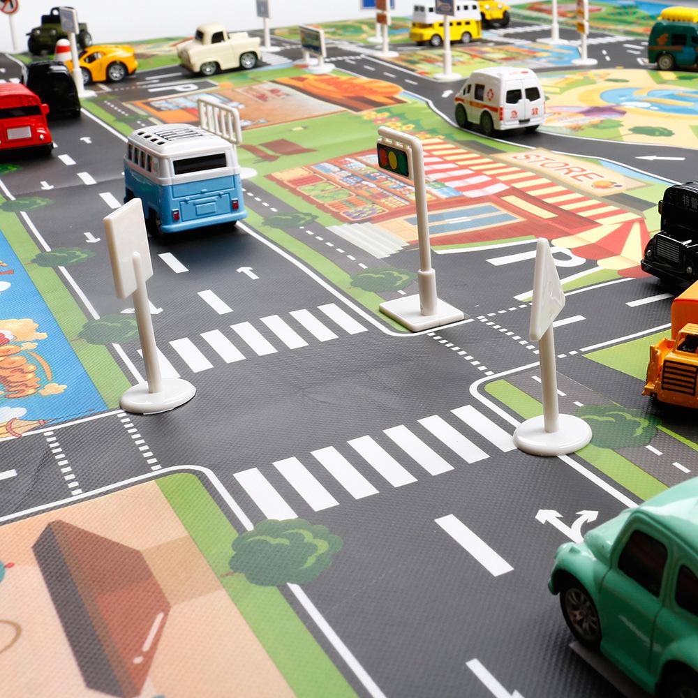 Grenzüberschreitende Kinder-Spielzeug-Parkplatzkarte mit Verkehrsautos - Englische Ausgabe