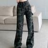2022 Autumn Fashion Straight Baggy Pants Casual Trousers High Street Camouflage Jeans Woman High Waist Cargo Pants Straight Jean