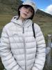 Unisex Hooded Ribs Down Jacket: Lightweight, Loose-Fit Winter Coat with Thickened Insulation for Couples