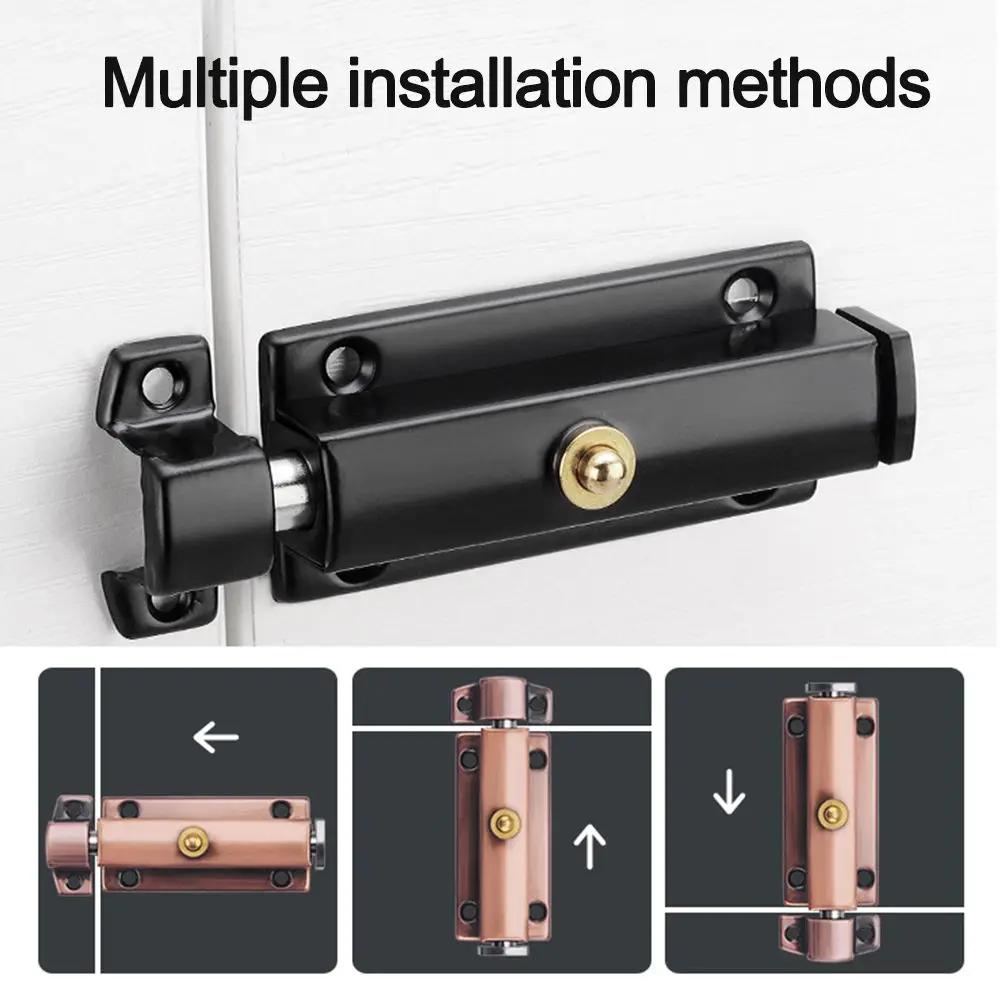New Stainless Steel Door Lock 3Inch Self-locking Security Bolt Latch Anti-theft Hardware Door Latch Door