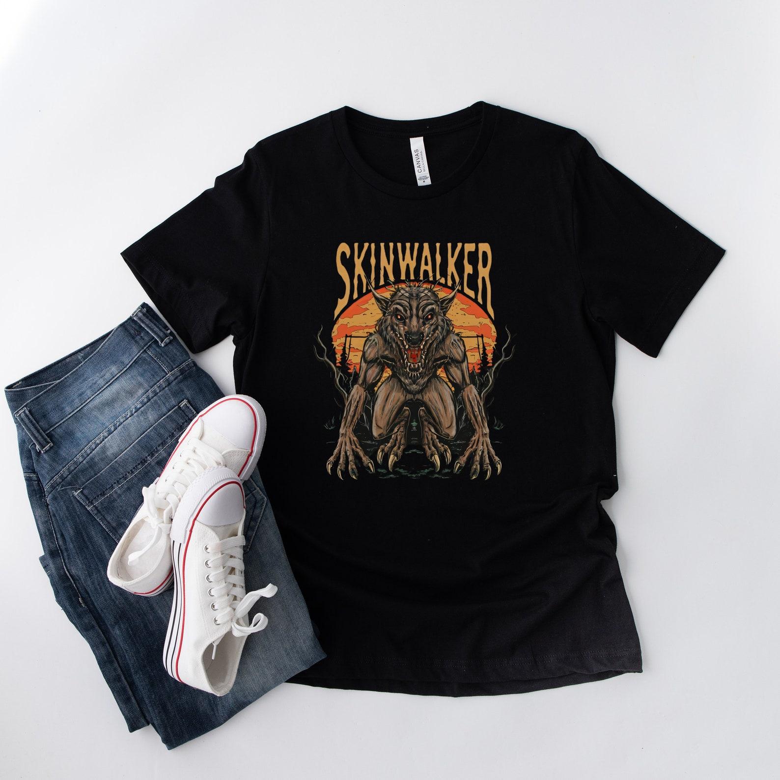 Skinwalker Graphic T-Shirt: Cryptid Tee, Unique Strange Shirt 4XL