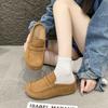 Retro Old Money Wind Suede Casual Shoes Commuting One Pedal Leather Shoes Half Slippers Women's Outer Wear