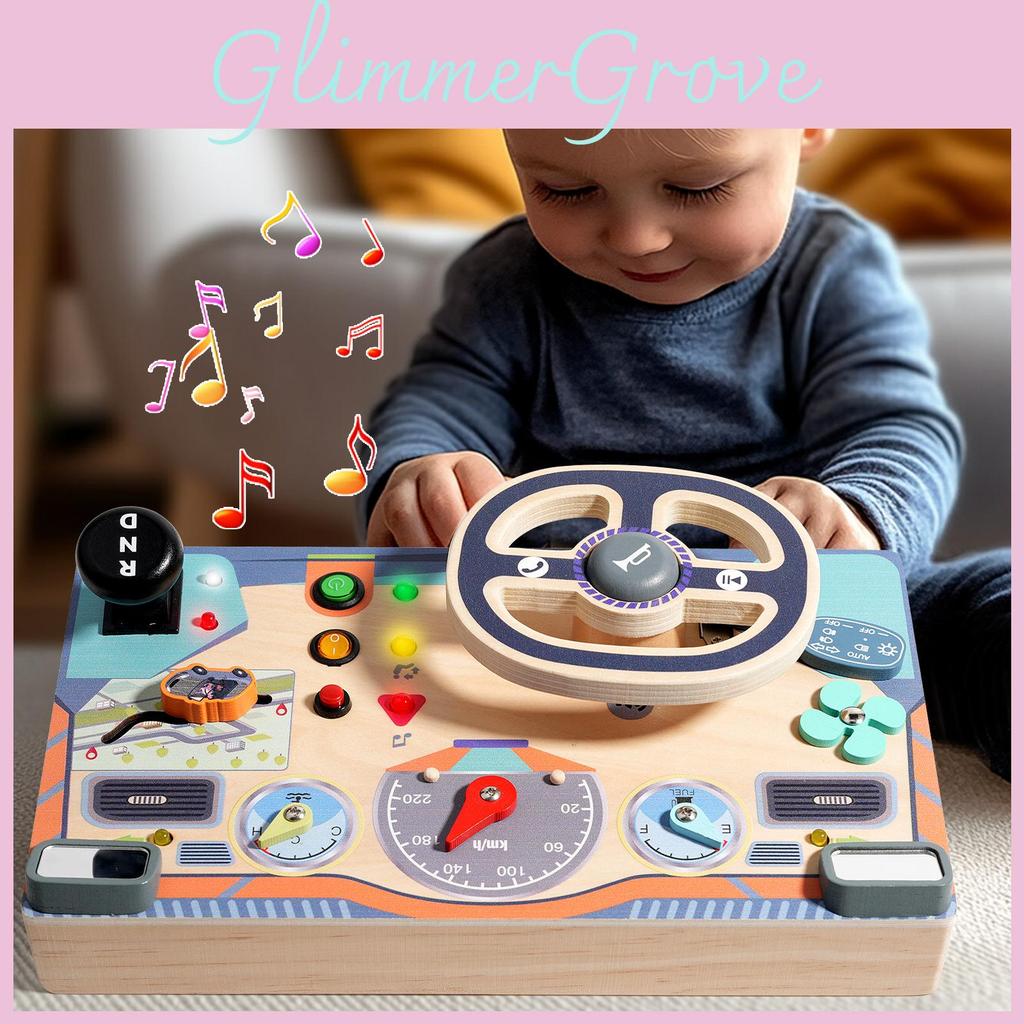 Board Children Busy With Wooden Steering Wheel Learning Toy Development Brain