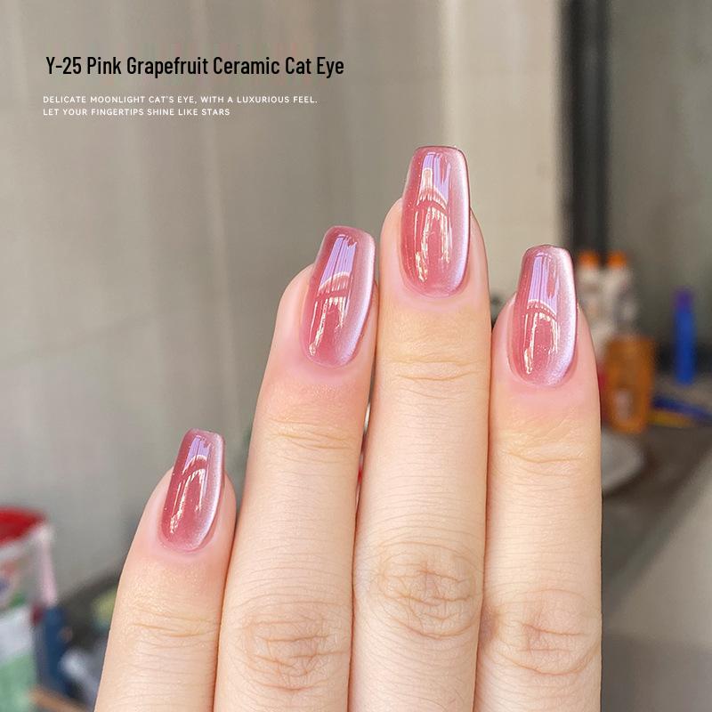 

2025 Гель-лак «Кошачий глаз» Лунный белый: Отбеливающий керамический лак для ногтей для маникюра