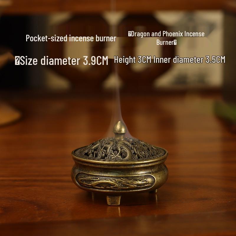Copper Portable Incense Burner for Household - Mini Sandalwood & Agarwood Holder for Tea and Incense Ceremonies