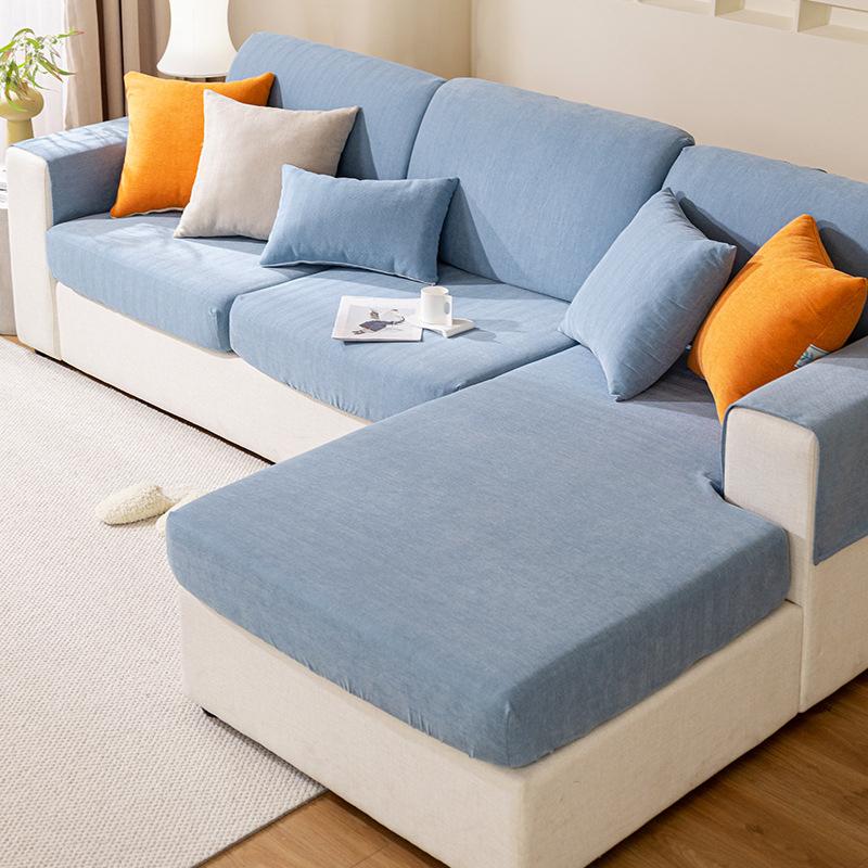 Super Soft Chenille Sofa Seat Cushion Cover For Living Room Plush Sofa Covers Stretch L Shape Corner Armchair Sofa Slipcover