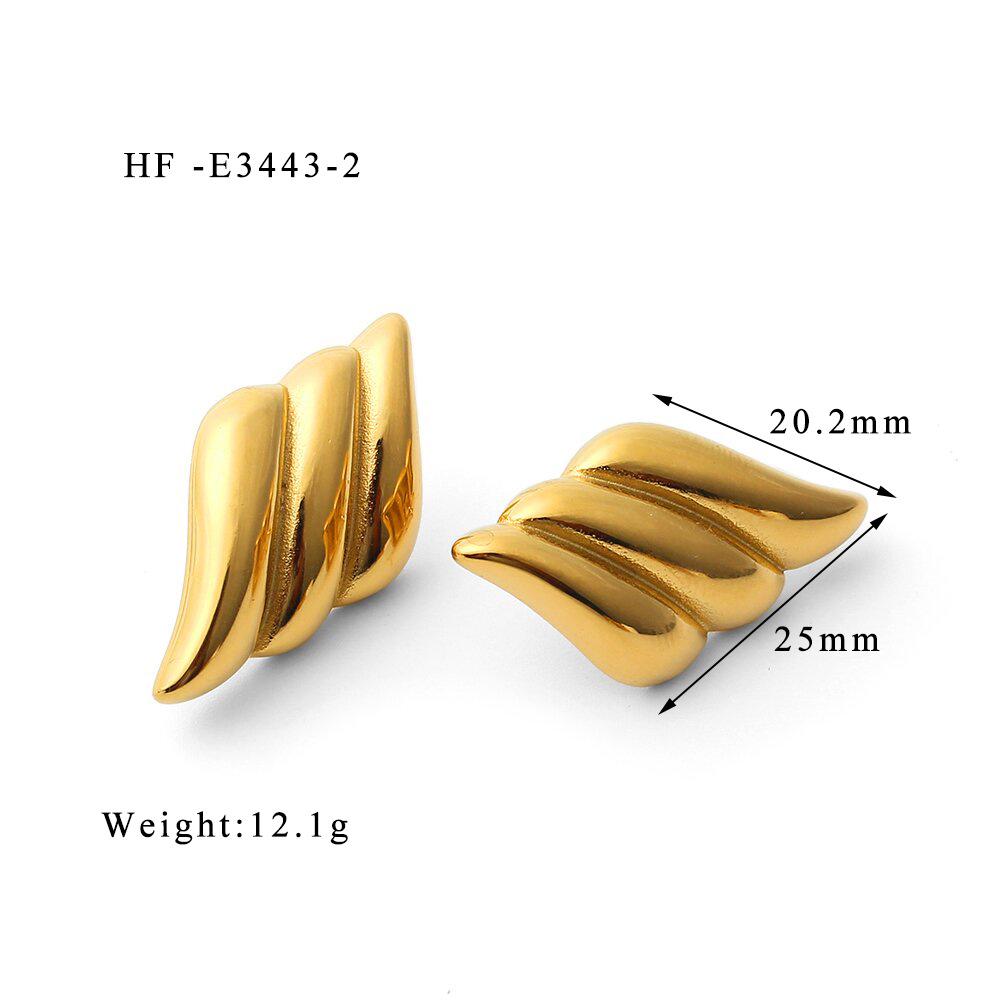 

Геометрические серьги Крылья ангела с цирконом - Белая и черная эмаль