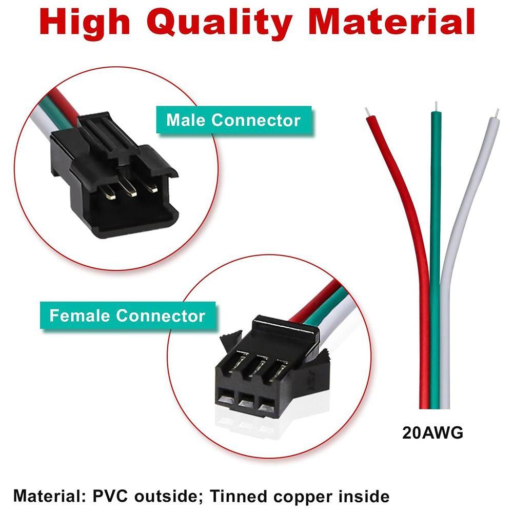 5PCS Male Female Connector Servo Extension Cable PVC Splitter Wire Model Accessories
