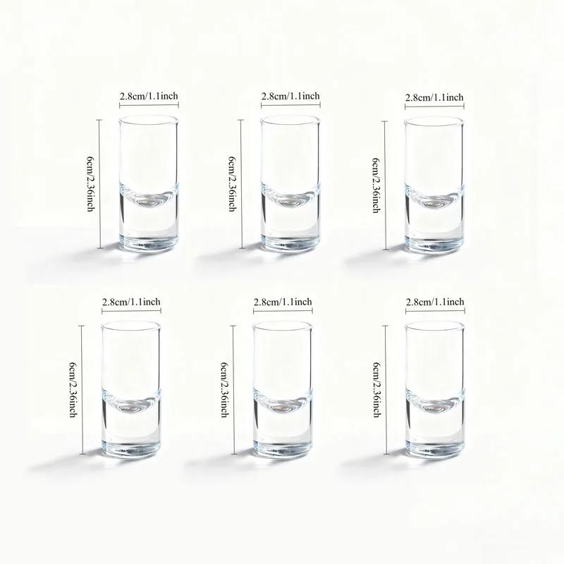 

6pcs Sets 15ml Luxury Cocktail Glass Shot Glass Transparent Wine Glass Thick Bottomed Wine Glass Party Whiskey Cup Bar Drinkware 15ml