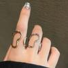 Personality Fashion Stainless Steel Irregularity Line Couple Rings for Women Men Temperament Opening Adjustable Finger Jewelry