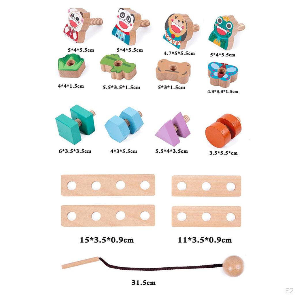 Montessori Screw Nut Toy Learning Educational Shape Sorter for Preschool