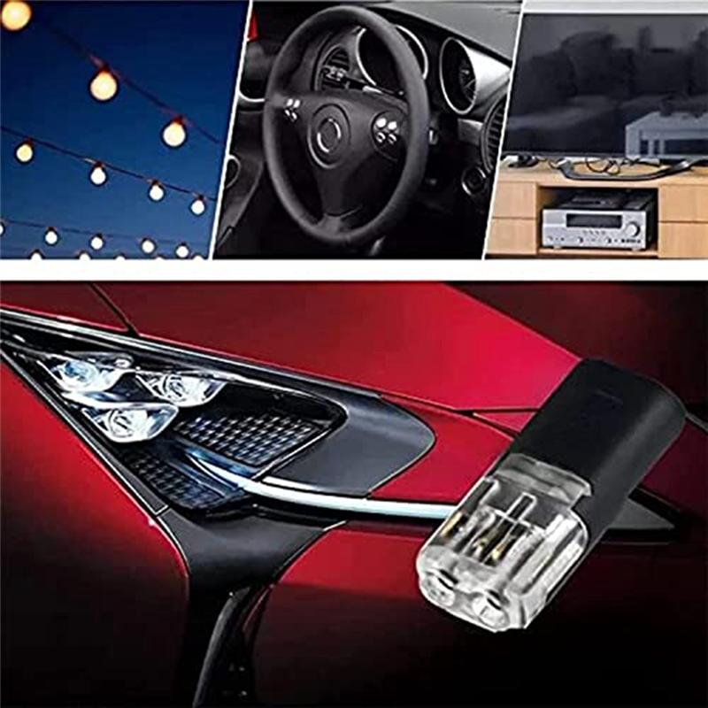 AD23-20 PCS Double-Wire Plug-In Connector+Locking Buckle No Wire Stripping Cutting 2 Way 2 Pin LED Connector For AWG 20-24