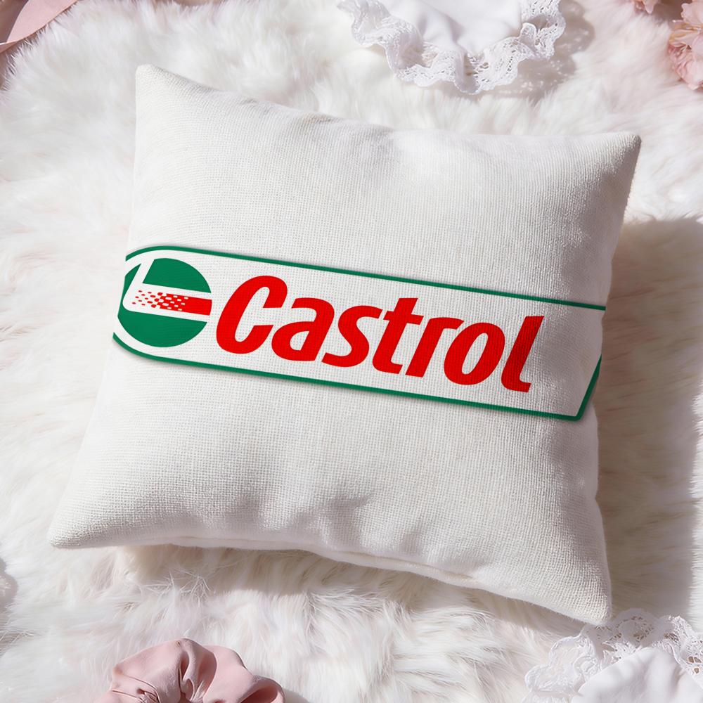 Logo C-Castrol Cushion Cover Premium Comfort Reversible Pillow Cove -Two in One Design for Any Room & Car Interior