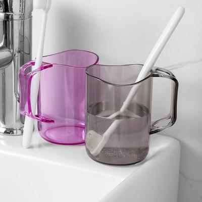 Clear Cup Geometric Washing-up Cup Mouthwash Cup Household Couple Toothbrush Cup with Perforated Teeth
