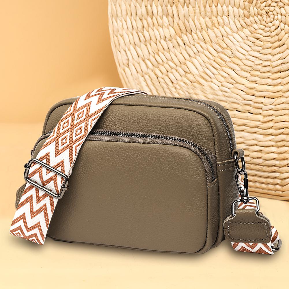 Genuine Leather Ladies Handbags Fashion Women Handbags Portable Solid Color Adjustable Strap Simple Casual for Weekend Vacation